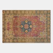 Red Gold Kashan Tepet Rug Persian Asian Geschenkpapier Set (Vorderseite 2)