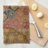 Red Gold Kashan Tepet Rug Persian Asian Geschirrtuch (Viertel Falte)