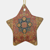 Red Gold Kashan Tepet Rug Persian Asian Keramik Ornament (Links)