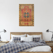 Red Gold Kashan Tepet Rug Persian Asian Leinwanddruck (Insitu (Schlafzimmer))