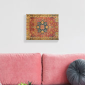 Red Gold Kashan Tepet Rug Persian Asian Leinwanddruck (Insitu (Wohnzimmer))