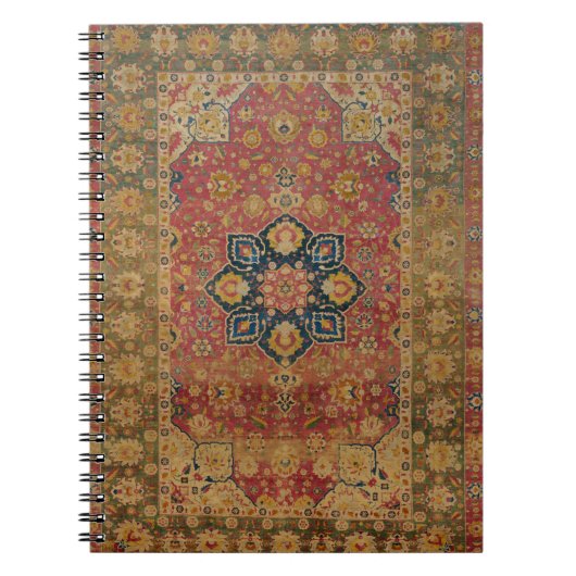 Red Gold Kashan Tepet Rug Persian Asian Notizblock (Vorderseite)