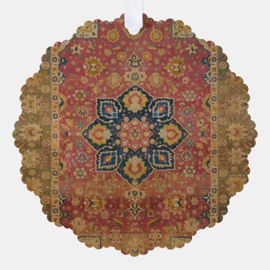 Red Gold Kashan Tepet Rug Persian Asian Ornament Karte (Vorderseite)
