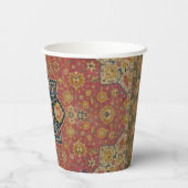 Red Gold Kashan Tepet Rug Persian Asian Pappbecher (Rückseite)