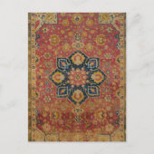 Red Gold Kashan Tepet Rug Persian Asian Postkarte (Vorderseite)