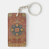 Red Gold Kashan Tepet Rug Persian Asian Schlüsselanhänger (Rückseite)