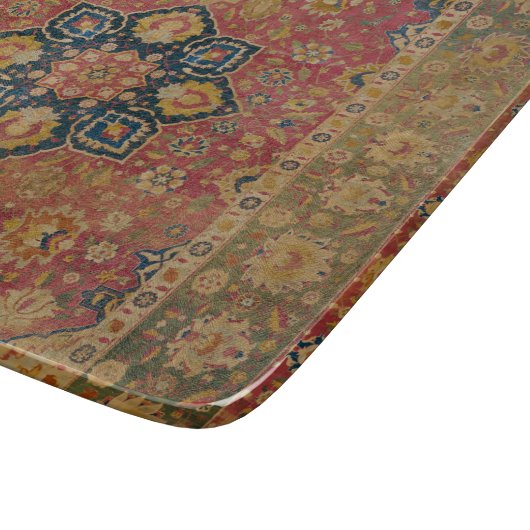Red Gold Kashan Tepet Rug Persian Asian Schneidebrett (Ecke)