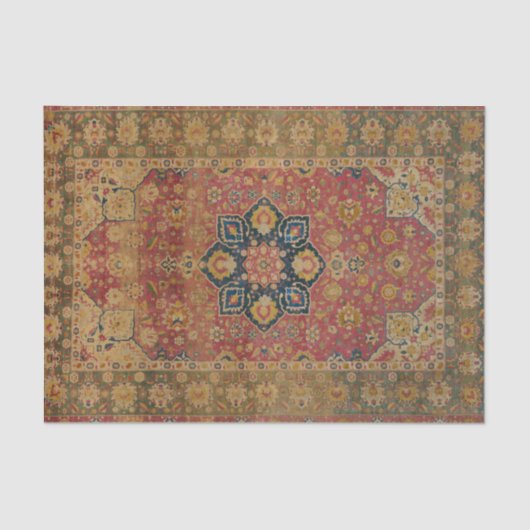 Red Gold Kashan Tepet Rug Persian Asian Seidenpapier (Vorderseite)