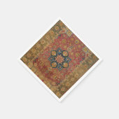 Red Gold Kashan Tepet Rug Persian Asian Serviette (Ecke)