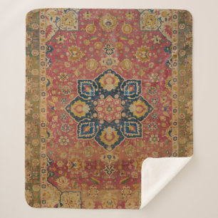 Red Gold Kashan Tepet Rug Persian Asian Sherpadecke