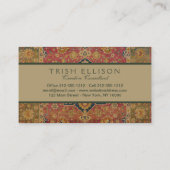 Red Gold Kashan Tepet Rug Persian Asian Visitenkarte (Rückseite)