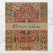 Red Gold Kashan Tepet Rug Persian Asian Weinetikett (Einzelnes Label)