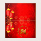 Red Gold Lanterns Chinese Ox paper-cut 2021 packC (Außenseite Aufgefaltet)