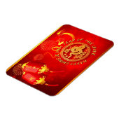 Red Gold Lanterns Chinese Snake Paper-Schnitt 2025 Magnet (Linke Seite)