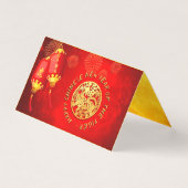 Red Gold Lanterns Chinese Tiger Paper-Schnitt 2022 (Vorderseite)