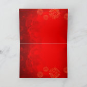 Red Gold Lanterns Chinesischer Kaninchenpapierschn Feiertagskarte (Innenseite)