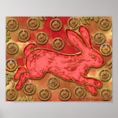 Red Gold Lanterns Rabbit 2023 Chinesisches Neujahr Poster (Vorne)