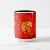 Red Gold Lanterns Rat Papierschnitt 2020 2T Tasse (Mittel)