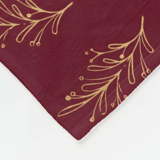 Red & Gold Leaf Fleece Blanket (Ecke)