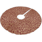 Red Gold Leopard Print Polyester Weihnachtsbaumdecke (Schrägansicht)