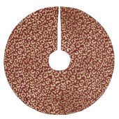 Red Gold Leopard Print Polyester Weihnachtsbaumdecke (Vorderseite)