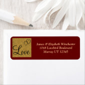 Red & Gold Liebe Address Labels (Insitu)
