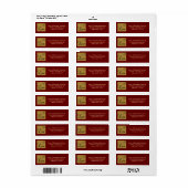 Red & Gold Liebe Address Labels (Vorne)