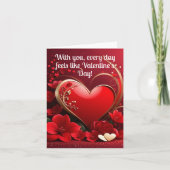 Red-Gold Liebe Herzschlösser Karte (Vorderseite)