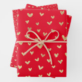 Red Gold Liebe Hörmuster Geschenkpapier Set (Beispiel)