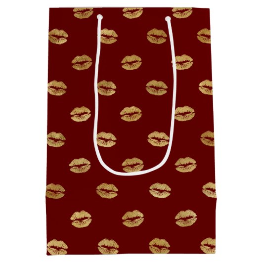 Red Gold Lips Mittlere Geschenktüte (Rückseite)