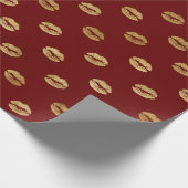 Red Gold Lips Packpapier (Ecke)