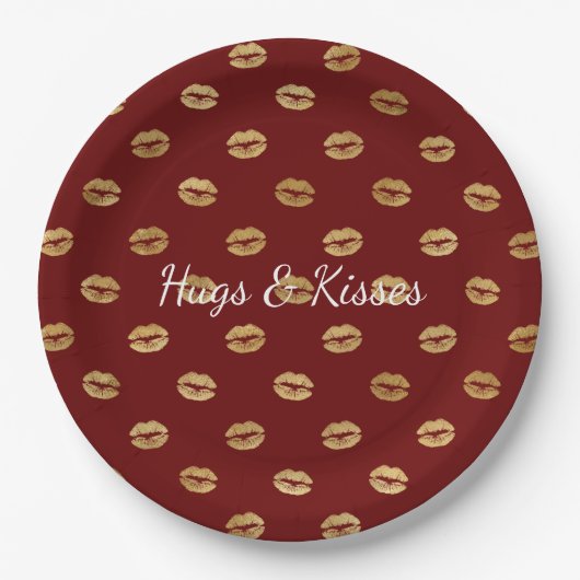 Red Gold Lips Pappteller (Vorderseite)