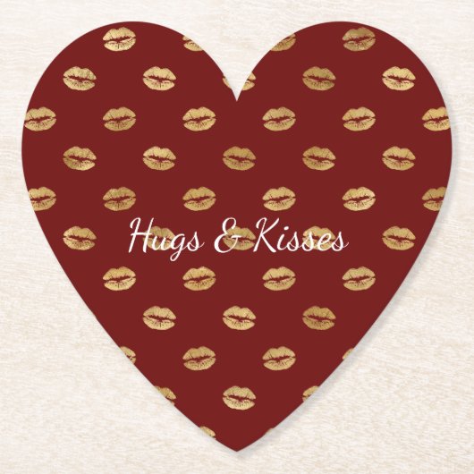 Red Gold Lips Untersetzer (Vorderseite)