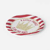 Red Gold Little Prince auf der Way Baby Dusche Pappteller (Schrägansicht)