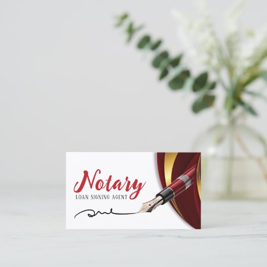 Red Gold Loan Signing Agent Notary Public Visitenkarte (Stehend Vorderseite)