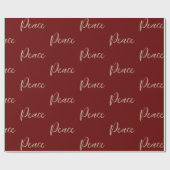 Red Gold Luxe Glitzer Peace Geschenkpapier (Flach)