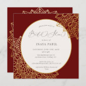 Red Gold Mandala Bridal Dusche Einladung (Vorne/Hinten)