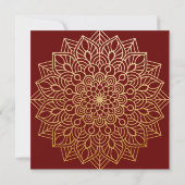 Red Gold Mandala Bridal Dusche Einladung (Rückseite)