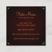Red Gold Mandala Elegant Yoga Instructor Quadratische Visitenkarte (Rückseite)