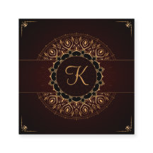 Red Gold Mandala Elegant Yoga Instructor