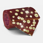 Red & Gold Marble Glitzer Necktie Krawatte (Gerollt)