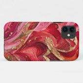 Red & Gold Marble iPhone 11 Case (Rückseite (Horizontal))