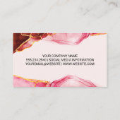 Red Gold Marble Stone Business Card Visitenkarte (Rückseite)