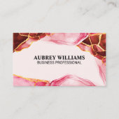 Red Gold Marble Stone Business Card Visitenkarte (Vorderseite)