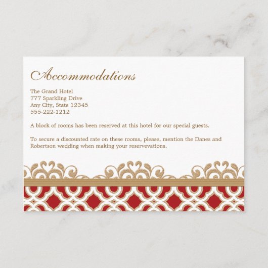 Red Gold marokkanische Wegbeschreibung Unterkunft Begleitkarte (Rückseite)