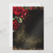 Red Gold Masquerade Party Einladung (Rückseite)