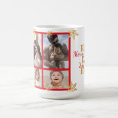 Red Gold Merry Christmas Best Dad Ever Photo Kaffeetasse (Mittel)
