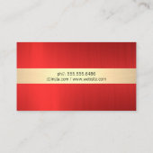 Red Gold Metallic Brushed Visitenkarte (Rückseite)