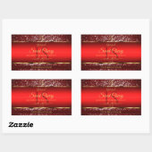 Red Gold mit Glitzer Stars Initial Product Label Rechteckiger Aufkleber (Blatt)