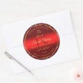 Red Gold mit Glitzer Stars Initial Product Label Runder Aufkleber (Umschlag)